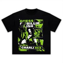 Charli Xcx  Billie Eilish Graphics 100cotton Tshirt Unisex 2026 New Summer Hip Hop Unisex Short Sleeve Casual Shirt Fan Gifts S green