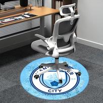 Manchester City,Soccer Crest Chair mat Round Rug-Office carpet, Machine Washable, Non-slip, Suitable for Living Rooms, Bedrooms, Entryways, 80cm by 80cm gray