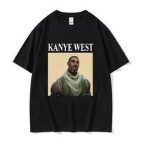 Funny Kanye West Meme T-shirt Fashion Women's Vintage Hip Hop Rap Style T-Shirt Men's Women's Short Sleeve T-Shirt Streetwear L beige