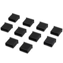 10 vnt. Plastikinis USB kištukas nuo dulkių, kamštis, dangtelis, apsauga juoda