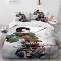 Japanese Anime Attack on Titan Duvet Cover Set HD Comforter Cover for Kids Bedding Sets Bedclothes Bedroom Decor Baby 120x150cm gray