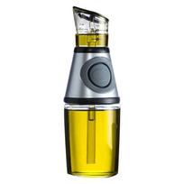 Wiwilys Aukščiausios kokybės stiklinis aliejaus ir acto dozatorius, matuojantis aliejaus pilstytuvas virtuvei, skaidraus stiklo aliejaus butelis su skale 250ML One Size juoda