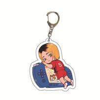 Volleyball Haikyuu Key Ring Animation Figures Hinata Shoyo Kageyama Tobio Kenma Kozume Nishinoya Yuu Acrylic Pendant Charm 55mm