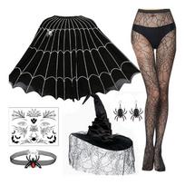 Vorų Kostiumas Suaugusiems Apsiaustas Pėdkelnės Karoliai Choker Auskarai Kaukė ir Raganos Kepurė Helovino Kostiumo Apranga Moterims black