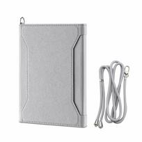 PU Leather Foldable Passport Wallet Large Capacity RFID Blocking Wallet  Travel Accessories white