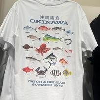 Okinavos žuvies grafikos unisex marškinėliai S5XL 2 pusių unisex marškinėliai XL gray