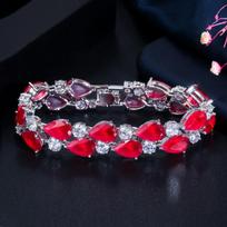 S0159 Classic Mona Lisa Bracelet Super Flash Zircon Hand Accessories raudona