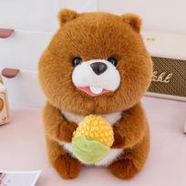 Creative holding corn groundhog doll plush toy groundhog hamster doll children's company soothing doll 22cm（0.2kg） brown