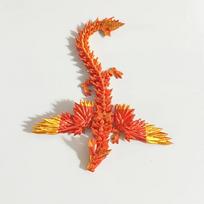 14cm 3D Printed Magic Wing Dragon Movable Joint Fidget Toy Rotatable Articulated Office Desktop Ornament Toy Crafts Gift red