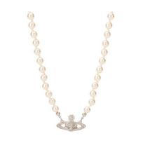 Vivienne Westwood Mini Bass Relief Cream Necklace 63010100 P104 FREE white