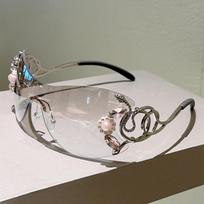 y2k Flower Metal Snake Sunglasses Women For Men Vintage Diamond Sun Glasses Punk Popular Rimless Luxury Brand Designer Eyewear sidabras