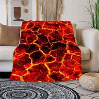 Volcanic Lava Texture Print Fabric by the YardBlanket Flannel Throw Blanket for Sofa, Bed, Travel, Camping, Office, Couch, Chair, And Bed Gi 130cm×150cm（50in×60in） red