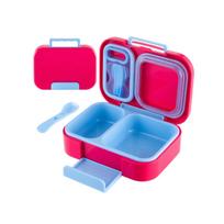 2-Compartment Bento Box for Kids, Portable Lunch Container with Airtight Lid, Student Lunch Box for School and Outdoor Storage One Size blue