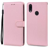 Redmi7 dėklas Redmi Note 7 dėklui Odinis piniginės tipo atverčiamas dėklas Xiaomi Redmi Note 7 viršeliui Note7 Pro apsauginis Fundas Coque Etui For Redmi Note 7 rožinė
