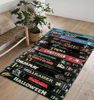 Retro filmų kilimas VHS siaubo filmo svetainė Modernus spalvingas kilimas Meninis kilimas Filmo kilimas Namų dekoravimo kilimėlis Neslystantis kilimas Populiarus kilimas 40x60cm