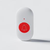 Belaidis blyksintis vibruojantis durų skambutis su skaitmeniniu ekranu ir atskirais priekinių/galinių durų mygtukais senjorams arba gulintiems pacientams Model: 1 Red Button + 1 Main Unit