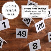 10x Table Numbers, Double Side Modern Numbered Tents Acrylic Holder 1-10 for Restaurant gray