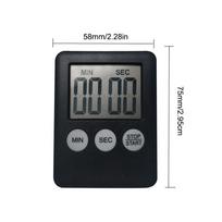 LED Digital Rotary Timer USB Rechargeable Magnetic Cooking Remind Alarm Clock 3-Level Volume Back Bracket Design Kitchen Timer black