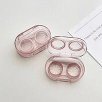 Women Clear Beauty Pupil Storage Box Travel Eye Care Container Contact Lens Cases Pink Transparent Colored Contact Lens Case gray