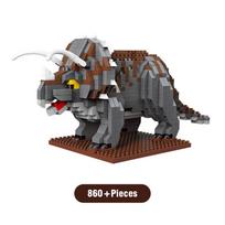 Dinosaur Series Building Block Tyrannosaurus Rex Dragon Brick Pterosaur Parent-child Educational Toys Children's Gift Home Decor gray