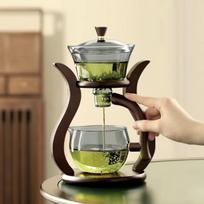 Tingus Kung Fu Stiklinis Arbatos Servizas Pusiau Automatinis Lašinamas Su Infuzoriumi Stiklinis Arbatinuko Rinkinys Magnetinis Jungiklis Arbatinukas Arbatos Puodelis Rinkinys Stiklo Dirbiniai black