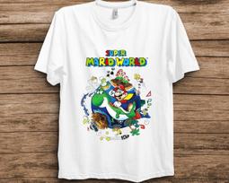 Super Mario World Yoshi & Mario Around The World T-Shirt Unisex Adult T-shirt Kid shirt Gift for Birthday Hoodie Sweatshirt Toddler Tee 150 brown