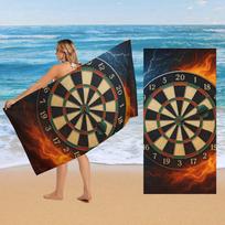 1pc Beach Bath Towel, Super Absorbent Dart Pattern, Lightweight Fast Drying for Pool Gym Travel, Ideal Gift for Dart Players 40X60CM blue