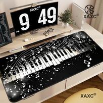 Music symbol and piano design Mouse Pad Large Computer Office Table Mats Rubber Antislip Gaming Keyboard Long Desk Pad HYBXXC 400x800x2mm gray