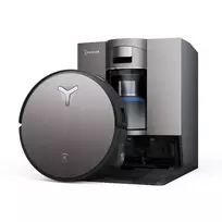 Plaunantis dulkių siurblys robotas Ecovacs DEEBOT X11 OMNICYCLONE EU, su nauja universalia be maišelio OmniCyclone stotele, juodas