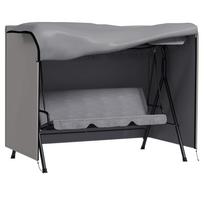 205 x 124cm Three-Seater Swing Chair Protective Cover Grey 205 x 124 x 164 cm pilka