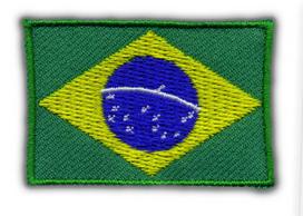 Patchion Flag of Brazil - Self-Adhesive Backing - Embroidered Patch/Badge/Emblem
