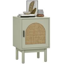 Rattan Bedside Table for Bedroom - Light Green 40 x 35 x 58 cm