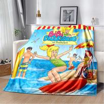 Bibi Blocksberg Der Strandurlaub Beach Surf Print Flannel Throw Blanket Soft Warm Sofa Bed Cover For Kids Bedroom Home DecorGift 75x90cm
