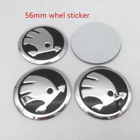 4 vnt. 3D 56mm 60mm 65mm 70mm 75mm Skoda Automobilio emblema Ratlankio centrinės dalies dangteliai Ženkliukų uždangalai Lipdukai Decals Stilizavimo priedai gray