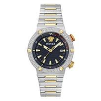 Versace Men's Greca Logo Diver Two-Tone Quartz Watch VE8G00424 sidabras