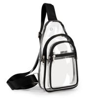 Clear Sling Bag Stadium Approved Crossbody Chest Bags for Men Women Phone Purse Sports Workout Travel Casual black
