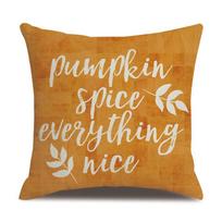 Padėkos dienos lininė pagalvės užvalkalas Rudens moliūgų rašto pagalvės užvalkalas 45X45 without pillow core beige