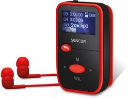 Prekė su pažeista pakuote. MP3 grotuvas Sencor SFP 4408 RD, juoda sp./raudona sp., 8GB