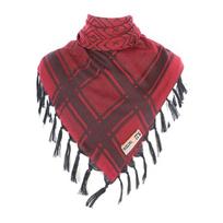 Shemagh Scarf Cotton Keffiyeh Neckerchief Head Wrap with Tassels for Men Women raudona