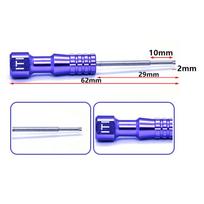 Durable 6.2cm Technician Screwdriver Multiple Color DIY Micro Screwdriver Implant Stainless Steel Screw Driver Dental Laboratory violetinė