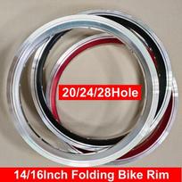 Folding Bike 14/16 Inch Rim Aluminum Alloy Double Wall Rim 20 24 28 Hole Bicycle Wheel Parts Black Silvery Red Can Customized 1x14Inch 20H Black gray