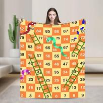 Gyvatės ir Kopėčios Antklodė Šilta Minkšta Grafinė Pliušinė Mėtoma Antklodė Sofa Kėdė Piknikui Flanelinė Paklodė Lovos Užvalkalas 75X95CM