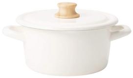 Fuji Enamel Casserole Dish, IH Compatible, Cotton Series, White, 18cm CTN-18W.W