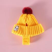 Windproof Pet Cap Ear Exposed Pompon Pet Hat Fashion Pet Headwear  for Cats Puppy S geltona