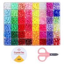 48-Piece Large-Hole Bead Barrel Set for DIY Jewelry Bracelet Making red