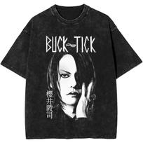 Summer Arrival Short Sleeve Buck Tick Atinshii Tribute The Gazette Merch Men's Washed T-Shirt Streetwear Hip Hop T-Shirt S gray