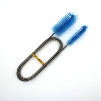 Akvariumo dvigalvis nailoninis šepetėlis žuvų bakui ir vandens vamzdeliams valyti 45cm Double-Headed; Blue; Nylon white