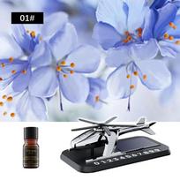 Solar Car Air Freshener With Hidden Phone Plate Helicopter Styling Propeller Perfume Diffuser Auto Novelty Fragrance Accessories gray