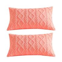 Milk Velvet Throw Pillowcase Soft Rectangle Removable Sleep Pillow Cover for Living Space rožinė