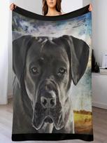 Cane Corso With Floppy Ears Throw Blanket Hair Bed Plaid For Babies Soft Blankets 75X95CM pilka spalva